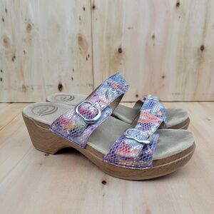 Dansko SOPHIE Multi-Color Leather Slip On Sandals Size EU38/US 7.5/8
